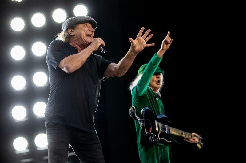 AC/DC at Croke Park: Brian Johnson and Angus Young. Photograph: Tom Honan