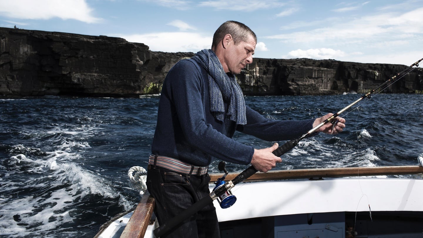 Linen/silk tunic with rolled trims, €250, with crios belt, €48. Photograph: Matthew Thompson