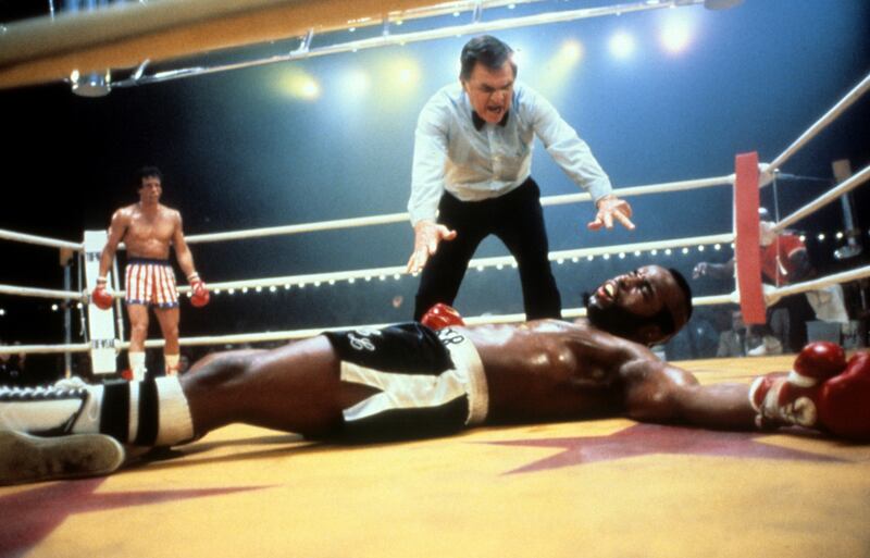 Rocky III: Sylvester Stallone, Mr T and Carl Weathers in the 1982 film. Photograph: United Artists/Getty