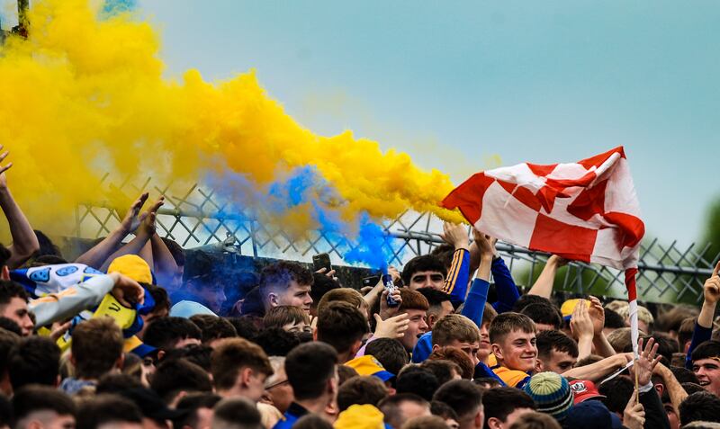 Clare fans let off smoke flares during the championship clash against Cork at Cusack Park last year. Photograph: Evan Treacy/Inpho