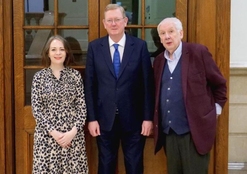 Expert advisory panel co-chairs Dr Caoimhe Nic Dháibhéid and Lord Paul Bew with Baron Jonathan Caine (centre)