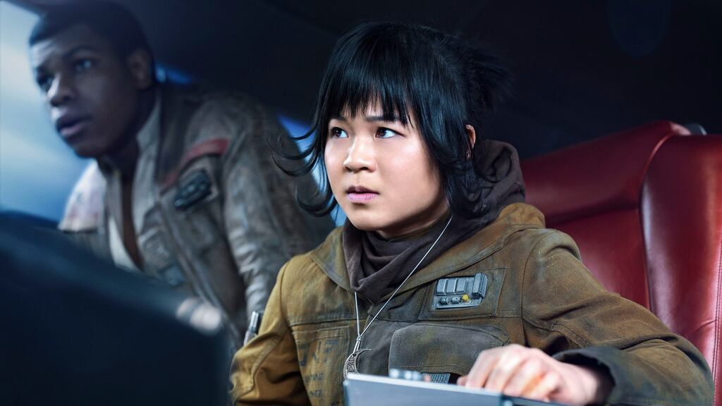 Junior Jedis: John Boyega as Finn and Kelly Marie Tran in Star Wars: The Last Jedi