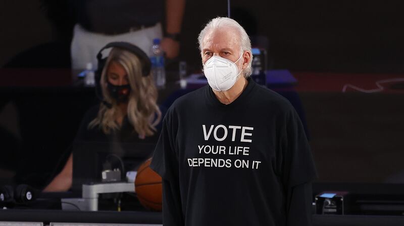 San Antonio Spurs head coach Gregg Popovich has been one of the most outspoken voices in the NBA. Photograph: Mike Ehrmann/Getty Images