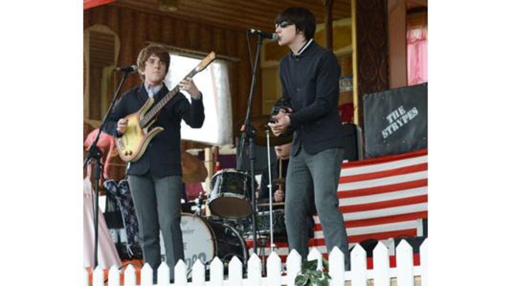 Some of the eggs to be auctioned for the Jack and Jill foundation have been decorated by notables such as Guggi, Felim Egan, Rasher, John Rocha, The Strypes (above), Rick O Shea and Joe Duffy. Photograph: Cyril Byrne/The Irish Times