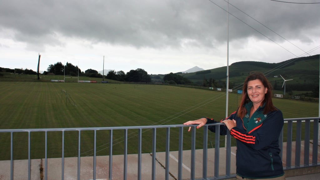 Stars of Erin secretary Gaye O’Brien at the club’s grounds on the Dublin and Wicklow border.