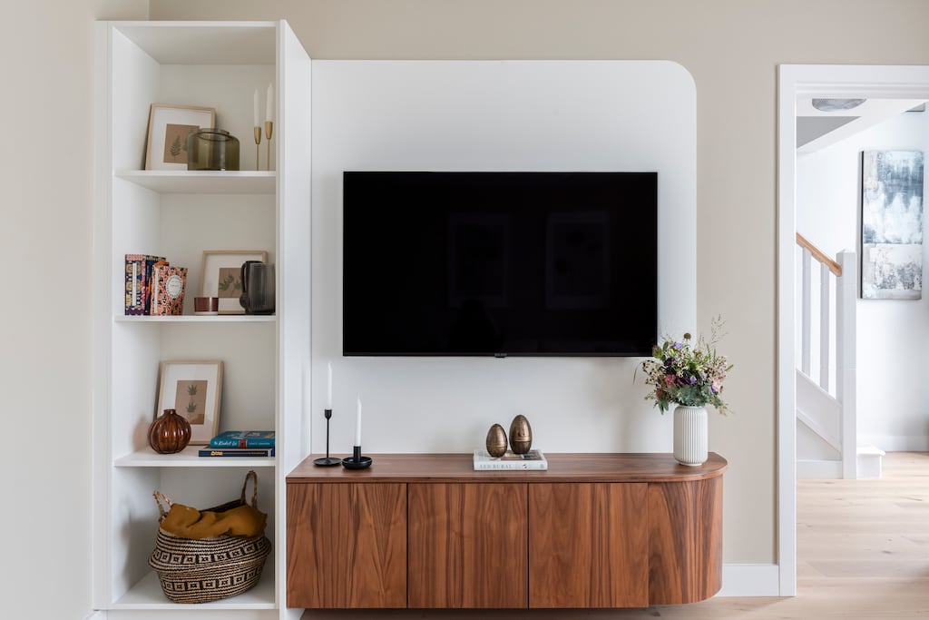 Joinery and media unit by Optimise Design. Photograph: Shauna Lally