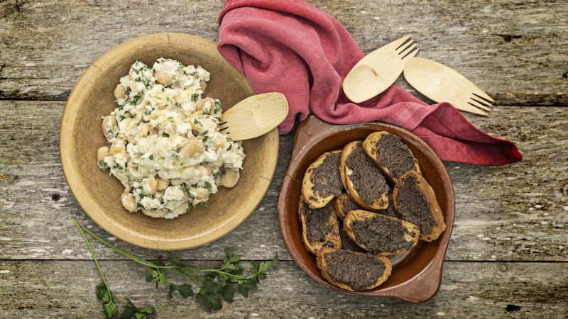 Crushed hake, butterbeans and roasted garlic (a sort of brandade)