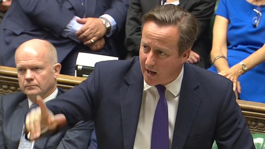 ‘The Conservatives seek to justify an isolationist human rights policy, detached in some respects from the ECHR’. Above, David Cameron addressing the House of Commons. REUTERS