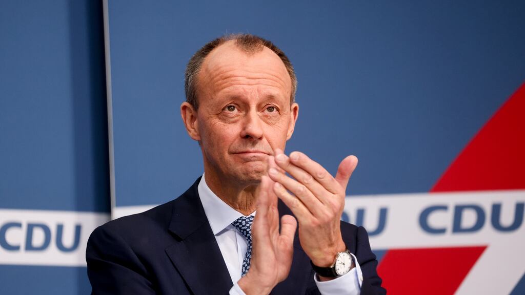 The CDU’s newly-elected party chairman Friedrich Merz secured 62 per cent of the membership vote, giving him a clear majority over two other candidates. Photograph: Filip Singer/EPA