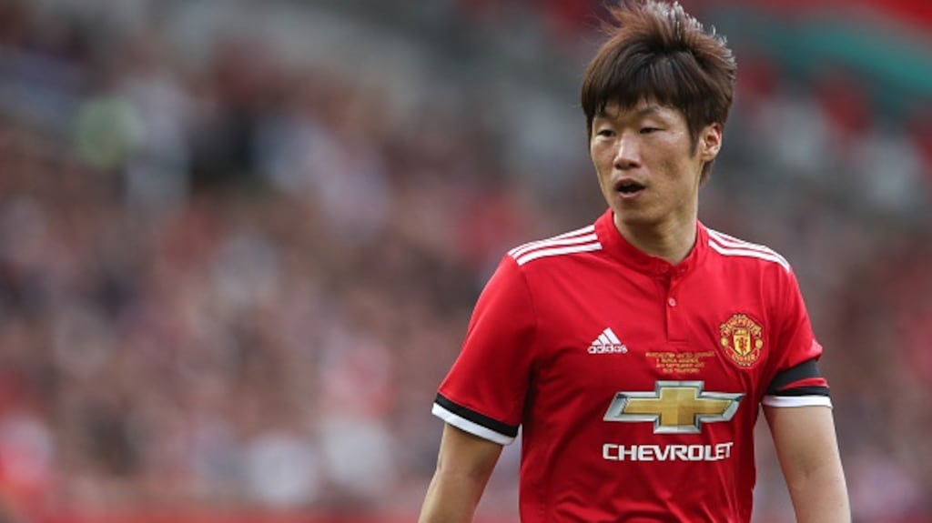 Park Ji-sung wants United fans to refrain from singing a song that contains references to dog meat in South Korea. Photograph: Robbie Jay Barratt/Getty Images