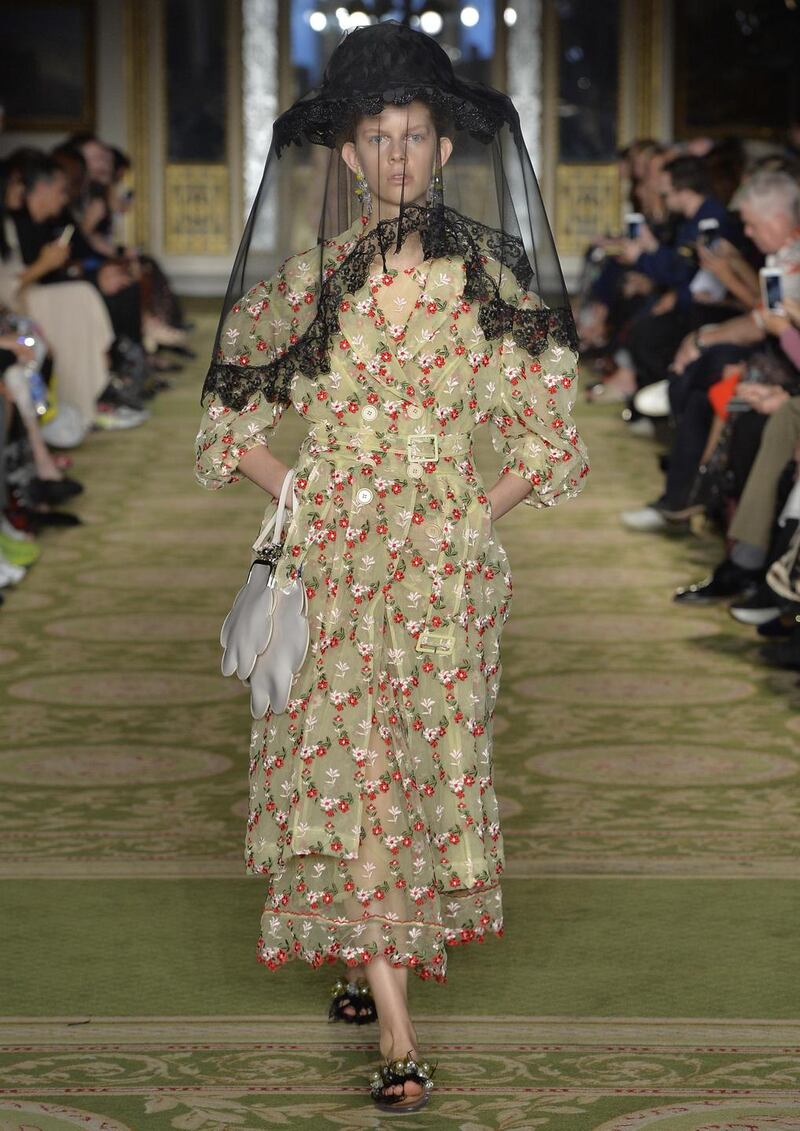 Simone Rocha’s graceful tribute to her Chinese heritage – exceptional craftsmanship, embroidered roses and a new take on mantillas.