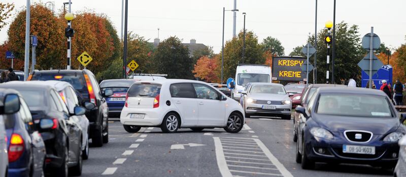 Krispy Kreme: digital signs and heavy traffic for the Blanchardstown store. Photograph: Aidan Crawley