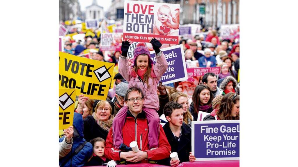 A recent pro-life rally. "The words in the Constitution should be interpreted as the same words would be understood in daily usage." photograph: alan betson