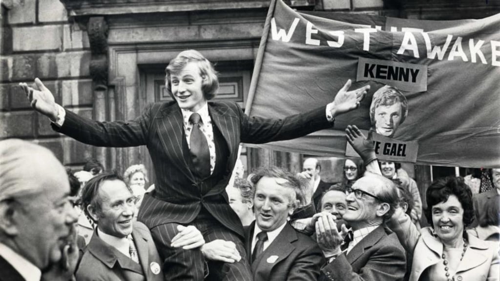Babe in the woods: a 25 year-old Enda Kenny being shouldered into the Dáil in 1975