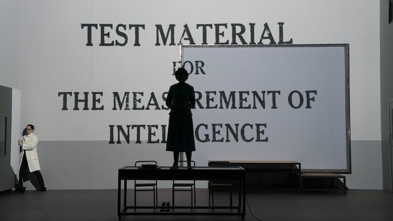 Stephanie Dufresne and Naomi Louisa O’Connell in Irish National Opera’s Least Like The Other, Searching for Rosemary Kennedy in association with Galway International Arts Festival in the Black Box Theatre. Photograph: Pat Redmond