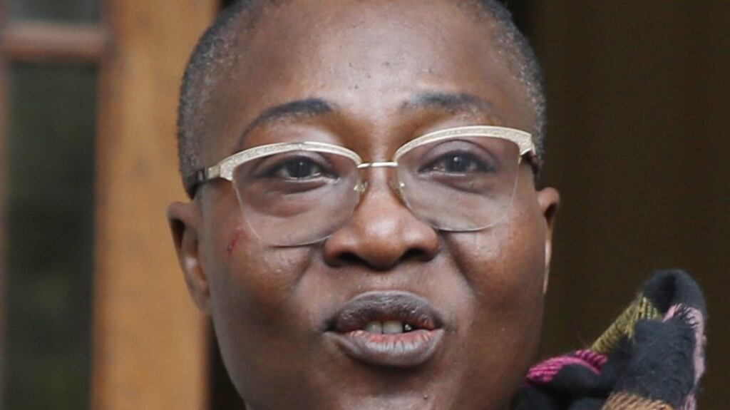Ester Esabod Aboderin, of Easton Green, Leixlip, Co Kildare, leaving the Four Courts on Wednesday after a High Court action. Photograph: Collins Courts