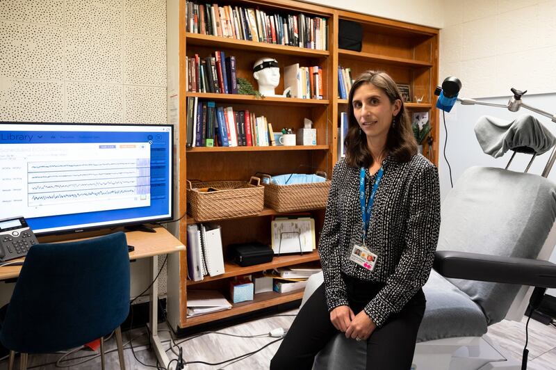 Dr Katherine Scangos in her lab at the University of California, San Francisco. Photograph: Mike Kai Chen/New York Times