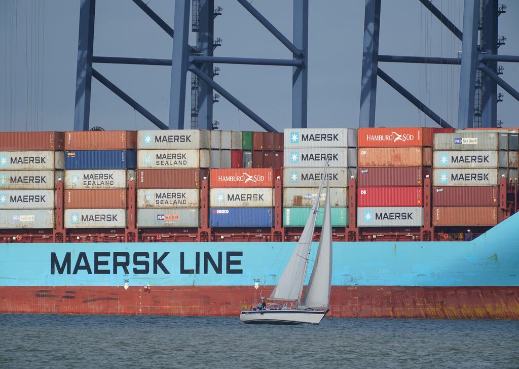 Shares in shipping giant Maersk plunged 17 per cent after the company said it would cut 10,000 jobs and warned of a slowdown in world trade. Photograph: Yui Mok/PA Wire