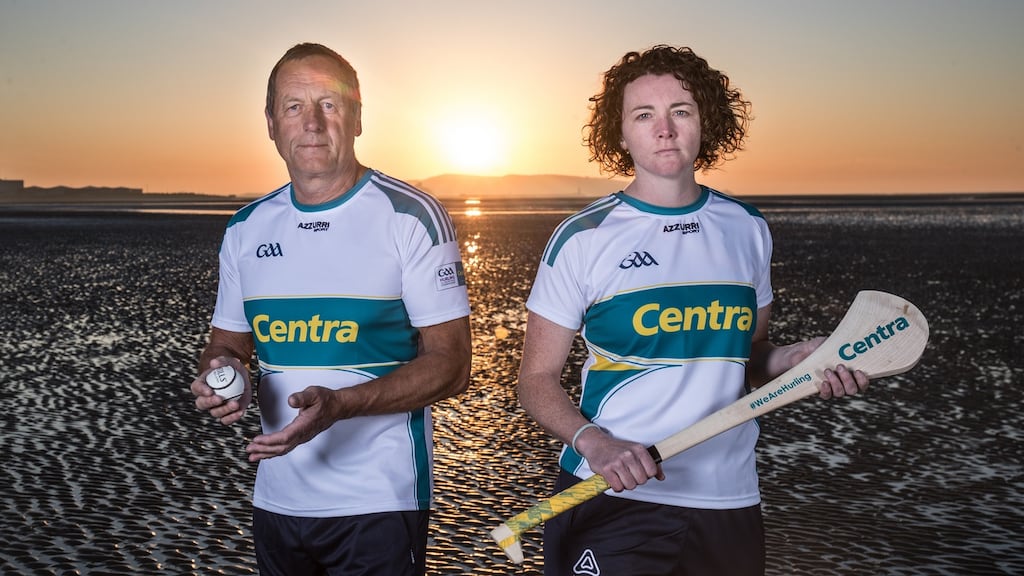 Dublin athletic development coach Cliodhna O’Connor with Cork manager John Meyler at the launch of the GAA All-Ireland Hurling Championship on Tuesday. Photograph: Dan Sheridan/Inpho