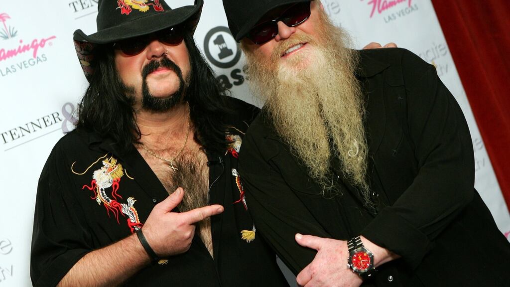 Pantera founder and drummer Vinnie Paul with ZZ Top’s Dusty Hill in Las Vegas in 2006. File photograph: Ethan Miller/Getty Images