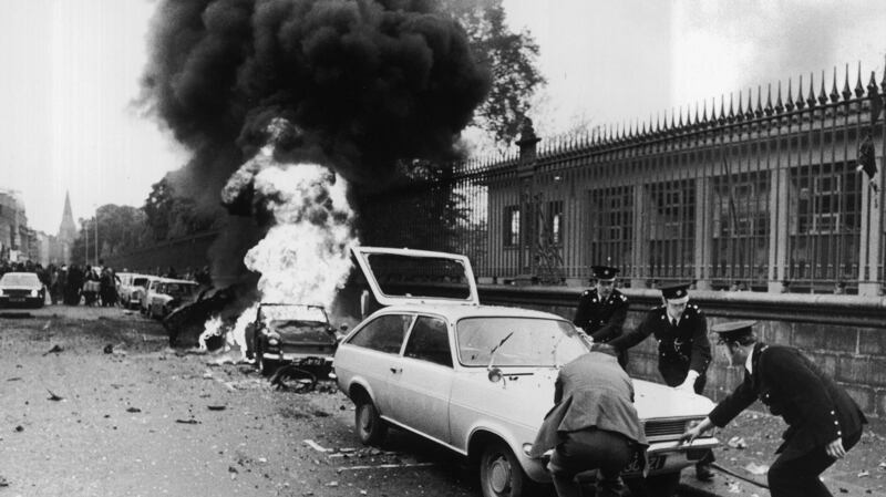 The aftermath of the bombing of Nassau Street in 1974