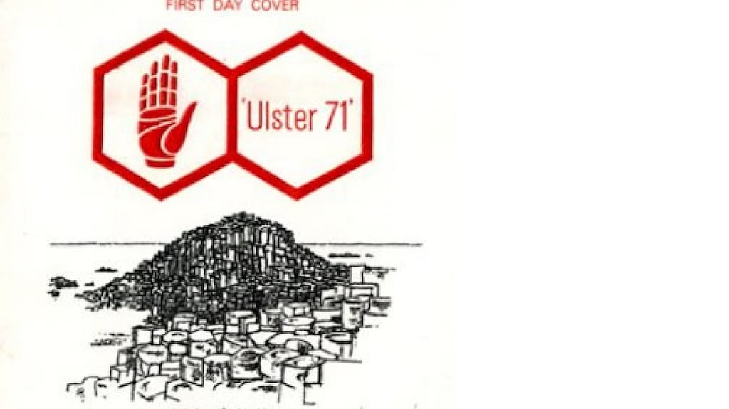 Detail from a postal first-day cover issued to mark the 50th anniversary of Northern Ireland.