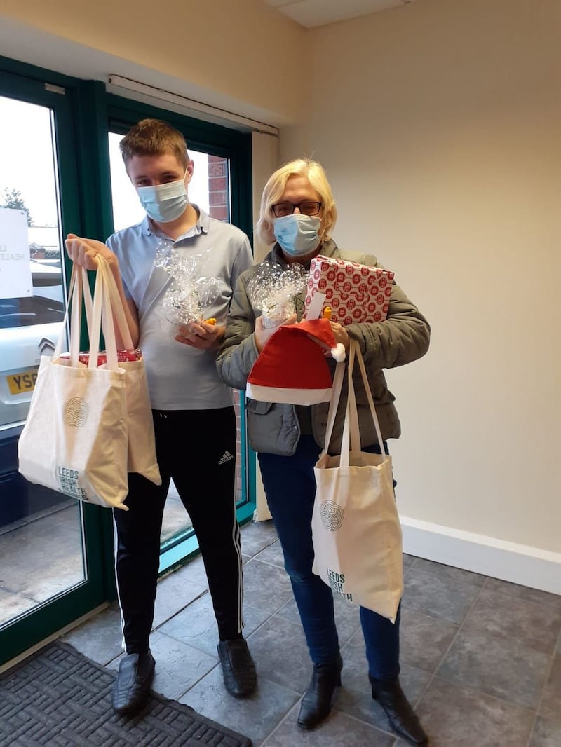 Volunteers preparing to deliver “craic packs”