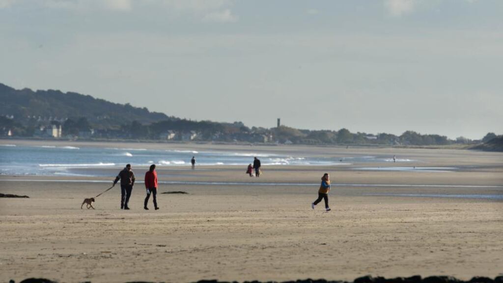 Portmarnock beach, where an advisory notice has been placed by Fingal County Council over concerns about bathing water quality. Photograph: Dara Mac Dónaill/The Irish Times