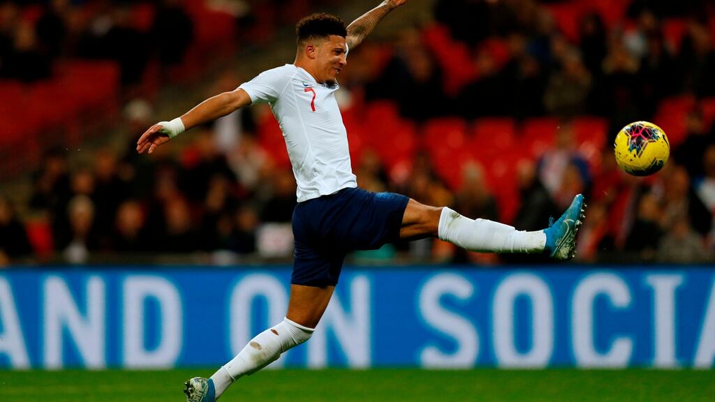 Manchester United could make a move for Borussia Dortmund’s England international Jadon Sancho in the January transfer window. Photograph: Adrian Dennis/AFP via Getty Images