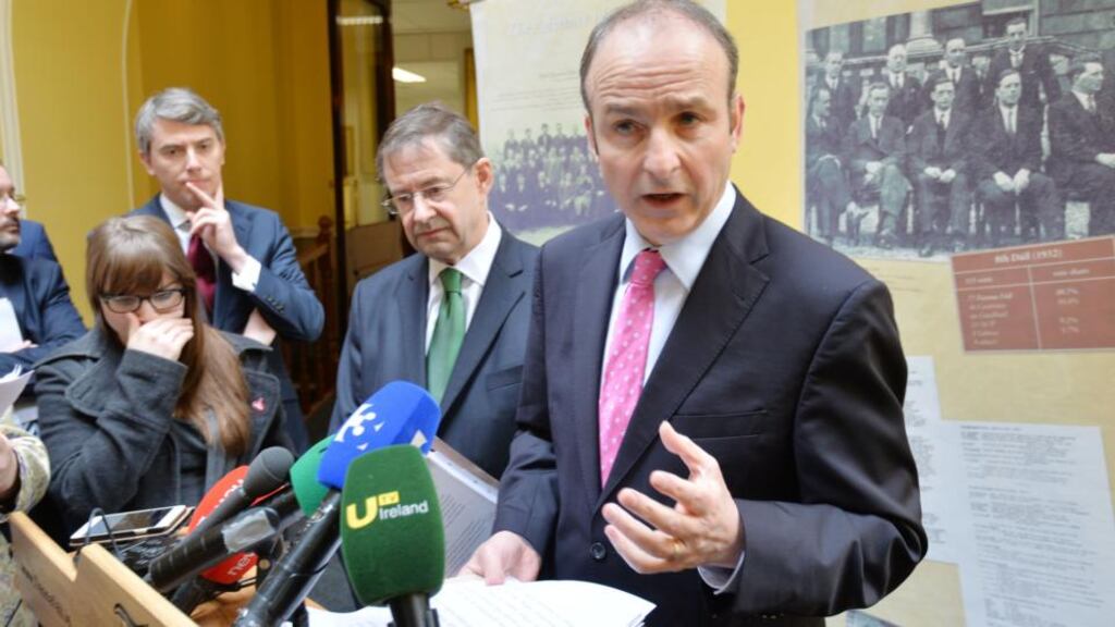 Ceannaire Fhianna Fáil, Micheál Ó Máirtín. grianghraf: alan betson/the irish times