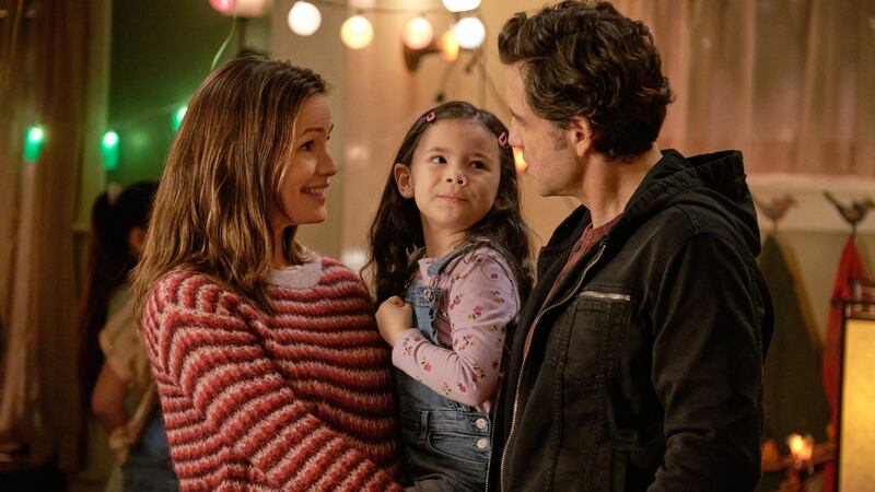 Jennifer Garner, Everly Carganilla and Edgar Ramirez in Yes Day. Photograph: Netflix