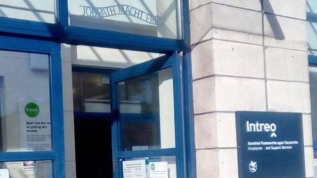 The sticker appeared to be specially made for the Intreo office. Photograph: Irish Polish Society/ Facebook