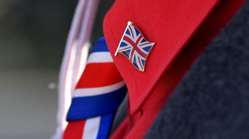 A pro-Brexit protester demonstrates outside the Houses of Parliament in London. Photograph: Toby Melville