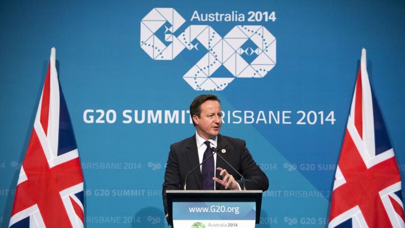 British prime minister David Cameron speaks at a press conference during the G20 summit. Photograph: Getty