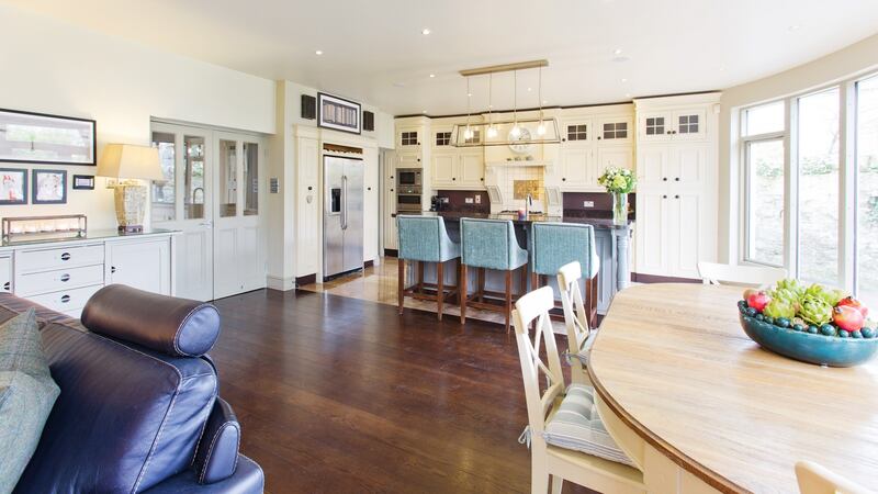 Kitchen and living area.