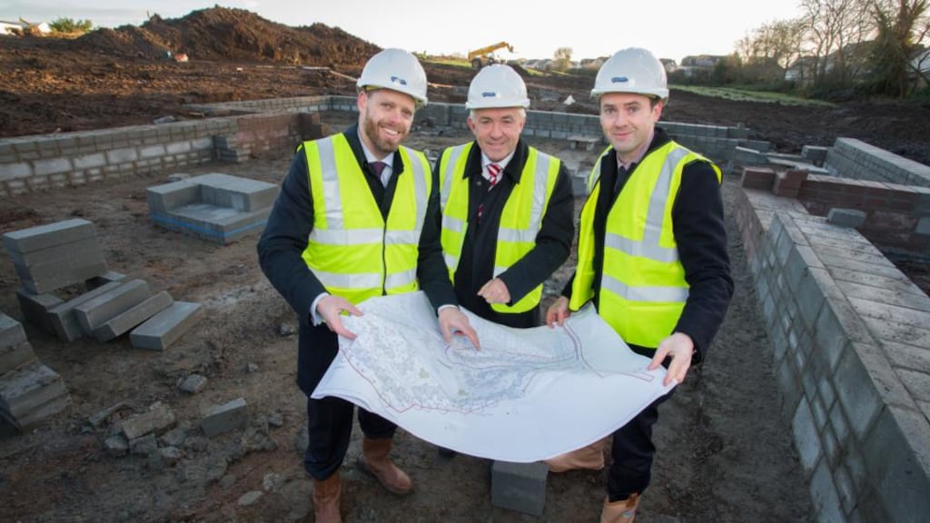Ivan Gaine of Sherry FitzGerald with Michael O’Flynn and John Donohoe of O’Flynn Capital Partners, on site at Rokeby