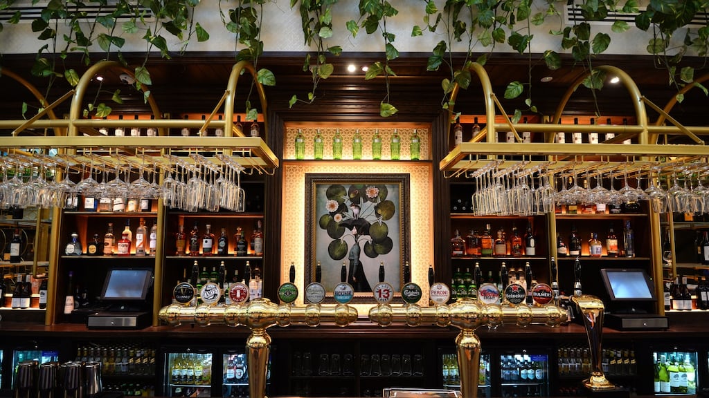 The bar of Cafe en Seine, on Dawson Street, Dublin. Photograph: Dara Mac Dónaill