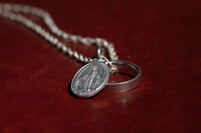 David Moclair's holy medals. Photograph: Rob Wilson