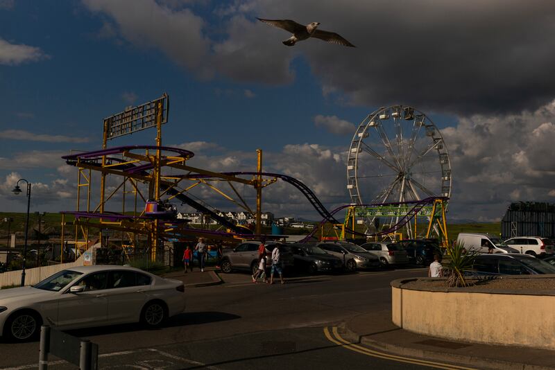 The amusement park in Bundoran, a town that is hosting many Ukrainian refugees. Photograph: Paulo Nunes dos Santos/New York Times
