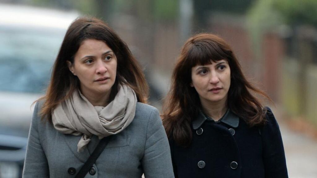Elisabetta and Francesca Grillo, former personal assistants to Charles Saatchi and Nigella Lawson, arriving at Isleworth Crown Court in west London on December 10th. Francesca Grillo told the court on Tuesday that she frequently found rolled-up banknotes with white powder on them in Ms Lawson’s handbag. Photograph: Andrew Matthews/PA