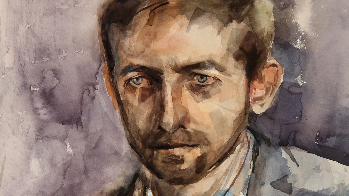 Áine Divine’s portrait of musician Neil Hannon for Sky’s Portrait Artist of the Year competition