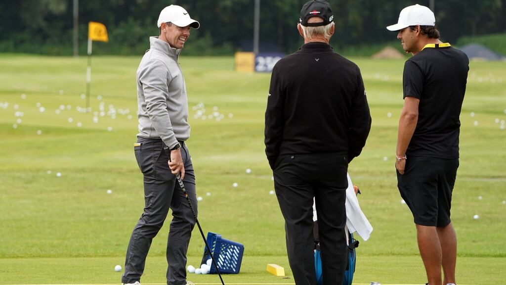 Rory McIlroy practices ahead of The British Open 2021 at The Royal St George’s Golf Club in Sandwich, Kent. Photo: Gareth Fuller/PA Wire