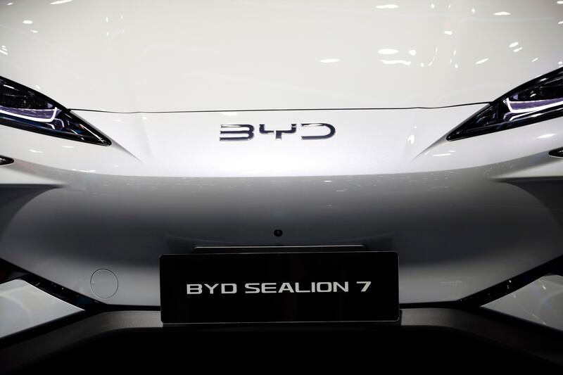 BYD sales in China fell in September for the first time in 19 months the annual automobile showcase.