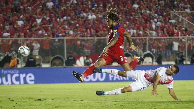 Roman Torres scoers the goal which sent Panama to their first ever World Cup. Photograph: Rodrigo Arangua/FP/Getty