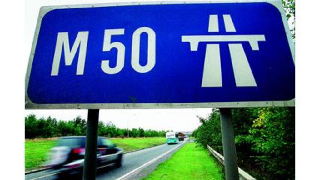The collision occurred under a bridge just before the southbound exit of the Carrickmines junction near Sandyford at around 8pm. Photograph: Frank Miller/The Irish Times