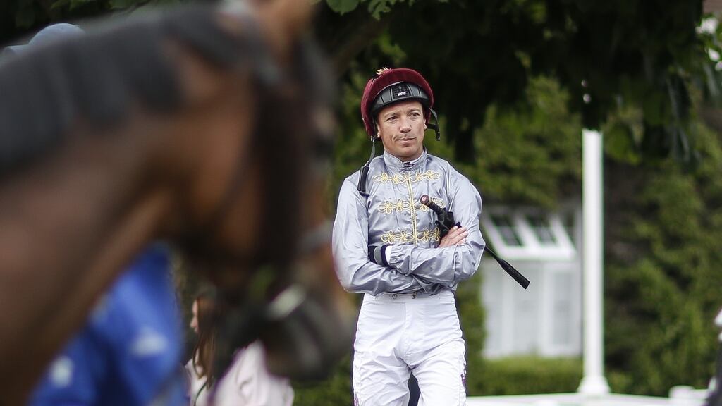 Frankie Dettori : “I’ve been trying so hard to get fit for today but had to accept this morning it wasn’t going to happen.” Photograph: Alan Crowhurst/Getty Images