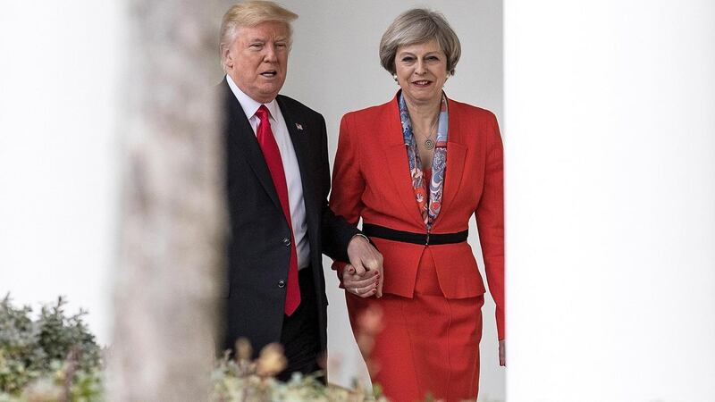 US president Donald Trump and British prime minister Theresa May at the White House in 2017. Photograph: Christopher Furlong/Getty Images.
