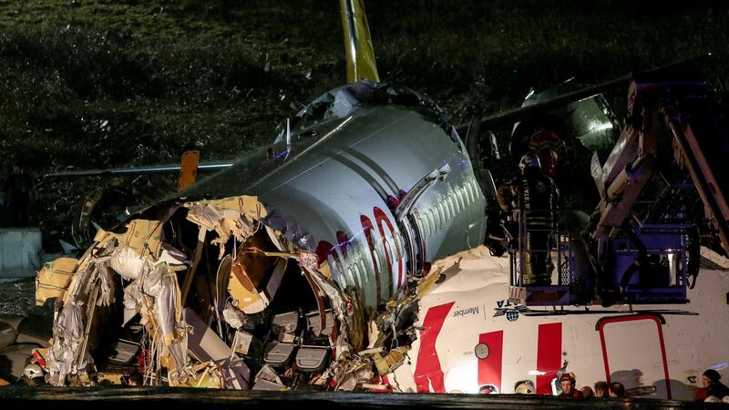 Officials said no-one lost their lives in the accident, but dozens of people were injured. Photograph: DHA/AFP via Getty