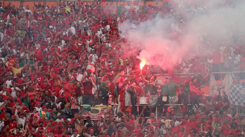Morcco fans during their World Cup qualifier with the Ivory Coast. Photo: Cyrille Bah/Anadolu Agency/Getty Images