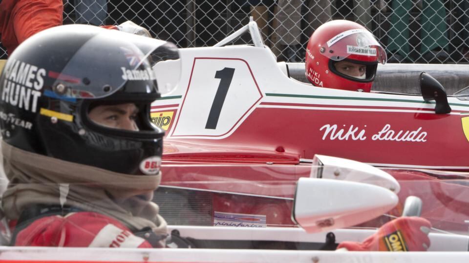 Chris Hemsworth (James Hunt) and Daniel Bruhl (Niki Lauda) in Rush